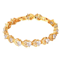 ChainsPro Crystal Bracelets For Women Cubic Zirconia Gold Color Wholesale Charm Bracelets &amp; Bangles Gifts H916