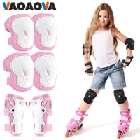 6Pcs/Set Knee Elbow Wrist Guard Protective Sets, Kids Boy Girl Gear for Roller Skates Cycling Skateboard Skatings Scooter Riding