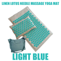 Lotus Spike Acupressure Mat 74*44cm Nature Linen Coconut Palm Massage Yoga Mat Sport Pillow Mat with Bag Cushion Accupucture Mat