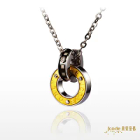 【J’code 真愛密碼】環環相抱金鋼配項鍊/女款(時尚金飾)