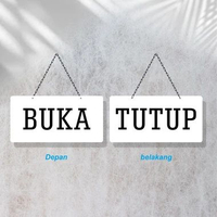 BUKA TUTUP Signed Akrilik DEPAN BELAKANG Murah | Hiasan Akrilik buka tutup gantung depan belakang Pu