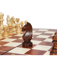 Big 45*45*4cm Chess Set Grade Wooden Board Game Folding Traditional Classic Solid Wood Pieces Walnut Chessboard Children Gift