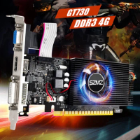 GT730 4GB DDR3 128Bit Gaming Graphics Card with Cooling Fan Low Profile Graphics Card for Office/Home Entertainment/Light Games