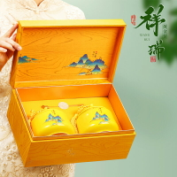 新款黃金芽白茶包郵陶瓷罐高檔儲存罐收納盒通用款茶葉禮盒空盒 全館免運