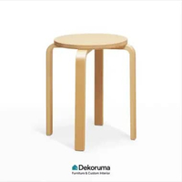 Dekoruma PIKO Stool Kayu / Bangku Duduk Kayu / Bangku Kayu Lingkaran Natural