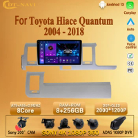 Android13 Car Radio For Toyota Hiace Quantum Ventury H200 RHD 2004 - 2018 Multimedia Car Stereo Player GPS Carplay NO 2 Din DVD