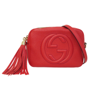 【二手名牌BRAND OFF】GUCCI 古馳【再降價】紅色 牛皮 Soho Disco 肩背包