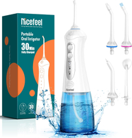 Nicefeel Water Dental Flosser Teeth Pick - Fast Charge Cordless Teeth Cleaner 3 Modes Portable Oral 
