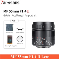 7artisans 55mm F1.4 II APS-C Manual Large Aperture Prime Lens For Sony E A6600 Canon EF-M M50 Canon RF Fuji XF Micro 4/3 Nikon Z