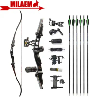 60inch Archery ILF Recurve Bow And Arrow Set 17inch Bow Riser 20-50lbs American Hunting Bow Carbon Arrow Shooting Accessories
