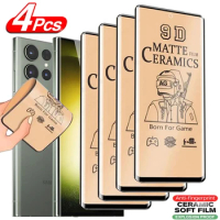 4pcs Matte Ceramic Film Screen Protector For Samsung Galaxy S24 S23 Ultra S22 S21 S20 FE S9 S10 Plus Note 10 Plus 20 Ultra Film