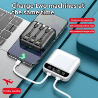 Hot 30000mAh Mini Power Bank With Cable Suitable Portable Fast Charging PowerBank External Battery Charger For Xiaomi Samsung