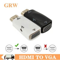 GRWIBEOU HDMI-compatible to VGA Adapter 1080P HDMI to VGA Audio Video Converter For PC Laptop TV Box Computer Display Projector