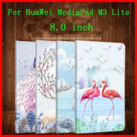 Luxury PU Leather Magnetic Flip Tablet Case Cover for HuaWei Mediapad M3 Lite 8.0 inch Smart M3 Lite animal prints Fundas Coque
