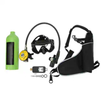 1L Mini Scuba Diving Tank Oxygen Cylinder Underwater Breathing Diving Kit with Diving Goggles Strap Bag Adapter