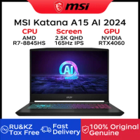 2024 MSI Katana A15 AI Laptop 15.6 Inch 2.5K QHD 165Hz IPS Screen Notebook AMD Ryzen R7-8845HS 32GB 1TB RTX4060 Gaming Computer