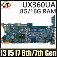 UX360UA MAINboard For ASUS ZenBook Flip UX360UAK UX360U UX360 TP360UA Laptop Motherboard I3 I5 I7 6th/7th Gen CPU 8GB/16GB-RAM