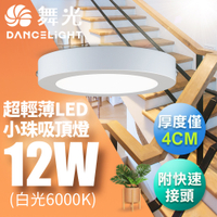 舞光 LED 超輕薄 1坪 12W 小珠吸頂燈-白框(白光/自然光/黃光)