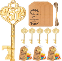VZCBZC 50Pcs 50th Key Bottle Opener for 50th Birthday Party Favors 50th Wedding Anniversary Souvenir