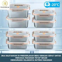 [Exclusive Harga Gudang] Texania Food Box Wadah Makanan Toples Sayur Makanan Kotak Bekal Stainless M