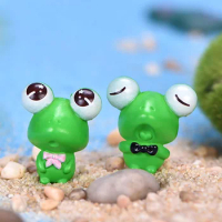 6pcs/Set Cartoon Frog Decorations Doll DIY Aquarium Fish Tank Little Ornament Desk Craft Home Decor