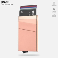 DNAC Smart Wallet Card Holder RFID Dompet Kartu Minimalis Pria Wanita - Champagne Wallet Only