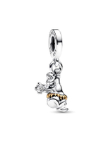 จี้ชาร์ม Silver Disney 100 Baloo sterling silver and 14k gold dangle with 0.009 ct TW GHI SI1+ round