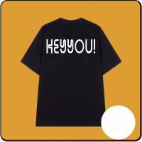 Áo thun unisex nam nữ tay ngắn cơ bản, cổ tròn in hình heyyou 2 mặt