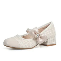 EXITO CLN-2851 Tweed Hak Tahu Wanita / High Heels Tweed #C1238 40 CLN-2851#APRICOT