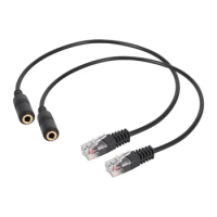 2pc 3.5mm Stereo Audio Headset to Cisco Jack Female to Male RJ9 Plug Adapter Converter Cable Cord