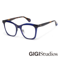 【GIGI Studios】復古立體光學眼鏡(藍 -BERTHA-67662/3)