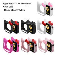 Cartoon Silicone protective Cover For Apple Watch Case 44mm 40mm 42mm 38mm for iwatch Serie SeProtector Case watch Accessories