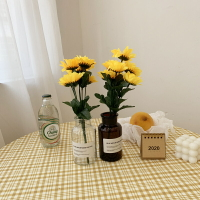 北歐ins風仿真花向日葵帶花瓶套裝臥室宿舍裝飾品擺件 拍照道具