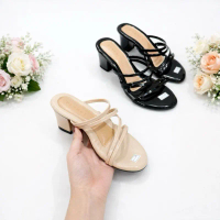 Vincci heals 5 cm tali selang,sendal wanita kekinian bahan glosy ukuran 36-40 ,cocok untuk sehari ha