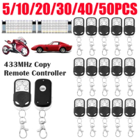 5-50PCS Wireless Smart Copy Remote Control 433MHz Electric Gate Garage Door Key Universal Gate Remote Control Cloning Duplicator