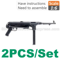 1:6 1/6 Scale Action Figures Assembly 4D Gun Model WWII Submachine Gun MP40 Weapon Plastic Machine Gun Rifle Submachine Gun X2