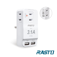 【RASTO】FP3 三插二埠 USB壁插