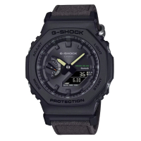 【CASIO 卡西歐】G-SHOCK 農家橡樹太陽能X藍牙連線 環保雙顯腕錶 黑 GA-B2100CT-1A5_45.4mm