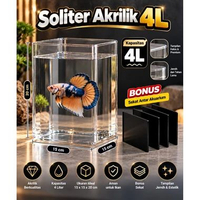 Toples Cupang 4 Liter Omura/ Toples Akrilik Mika 4L Toples 4L Saja