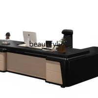 Light Luxury Office Desk for Boss Office and Chair Combination Executive Desk Luxury Office Boss Desk