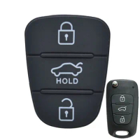Replacement Rubber 3 Button Pad For Kia Soul Venga Picanto Rio Sorento Ceed Sportage For Hyundai i20 i30 Remote Key Fob Shell