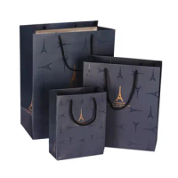 Holiday Luxury Gift Bags Paper Christmas Gift Bag In Bulk With Gold Stamping Logo paper bags