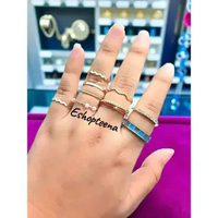 C07#1 Cincin Titanium GOLD SILVER SET Part 1 Retro Anti Karat_Cincin Titanium Wanita Korea Fashion S