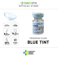 Freshkon Blue Tint Yearly Softlens Minus Bening Soflen Tahunan Soflens Clear Transparant -1.25 1boto