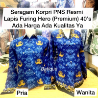 BATIK KORPRI PRIA WANITA KRAH HITAM TERBARU PREMIUM | ATASAN KORPRI PNS RESMI LAPIS FURING | BAJU KO
