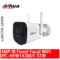 Dahua 4MP IR 30M Smart H.265+ Fixed-focal 2.4G Wi-Fi Bullet Network IP Camera IP67 Micro SD card Built-in Mic IPC-HFW1430DT-STW