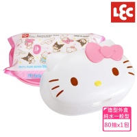 【日本LEC】HelloKitty造型盒裝純水濕紙巾(內附80抽x1包純水濕紙巾)