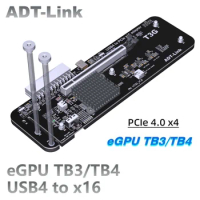 ADT-Link UT3G For NUC/ITX/STX/Nootbook PC Graphics Card External USB4 to PCIe 4.0 x16 Connector eGPU Adapter for Thunderbolt 3/4