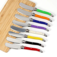 Jaswehome 8pcs Stainless Steel Cheese Spreader Jam Spatula Laguiole Butter Knife Butter Sandwich Cheese Slicer Cheese Tools