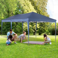10x20 feet pop-up canopy with 6 side walls, carrying bag, outdoor pavilion camping tent, outdoor carport
